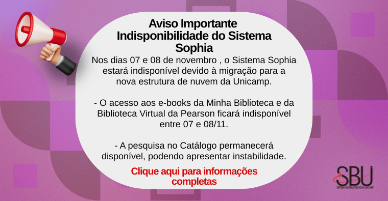 Aviso Importante – Indisponibilidade do Sistema Sophia